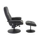 Ver imagem 3 de Kit 2 Poltronas de Massagem Reclinável e Giratória Detroit com Apoio de Pés Pu Preto G56 - Laura