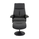 Ver imagem 4 de Kit 2 Poltronas de Massagem Reclinável e Giratória Detroit com Apoio de Pés Pu Preto G56 - Laura