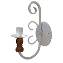 Ver imagem 1 de Arandela de Parede com Madeira Artesanal Rustica Sala de Estar - Branco & Verniz