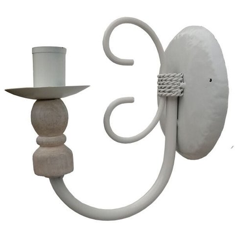 Arandela Simples de Madeira para Iluminação Sacada de Apartamento - Branco