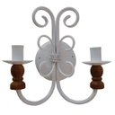 Ver imagem 1 de Arandela de Ferro para Iluminação de Parede Rustica de Área Gourmet - Branco & Verniz