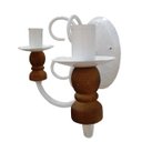 Ver imagem 3 de Luminária de Parede Arandela de Madeira Rustica para Cozinha Retro - Branco & Verniz