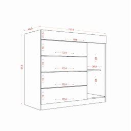 Cômoda com Porta Jóias Mostrador de Vidro Sevilha 1 Porta 5 Gavetas Atacama - Aramoveis - 4