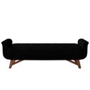 Ver imagem 5 de Kit Cabeceira Cama Box Paris 140 Cm com Puff Recamier Itália Bouclê Preto - Lyam Decor