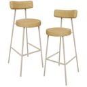Ver imagem 1 de Kit 02 Banquetas Alta Bar Cozinha Sala de Jantar Aço Milão Arena L02 Couríssimo Fendi - Lyam Decor