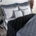 Ver imagem 4 de Kit Cobre Leito Dupla Face Casal Padrão Bordado Renove Hipercal 400 Fios:cinza