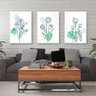 Conjunto de 3 Telas Decorativas Buquê de Flores Minimalista-40x60 - 1