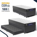 Ver imagem 2 de Cama Box + Colchão Gazin de Espuma D60 Double Face Force Up + Auxiliar de Espuma Solteiro 88 cm