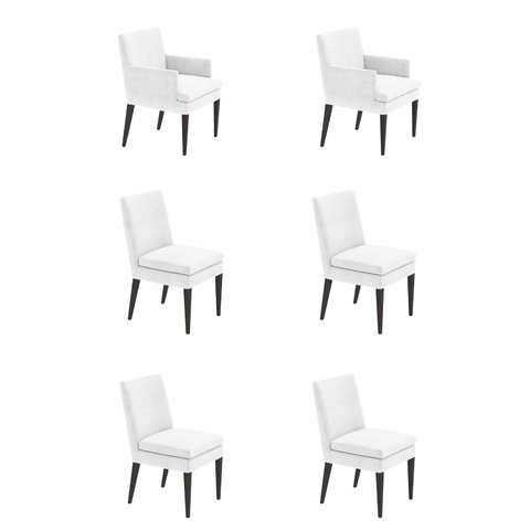 Kit 4 Cadeiras Germany + 2 Germany Retro Suede Branco Dominic Decor