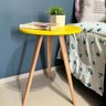 Mesa de Cabeceira Mesa de Apoio Lateral Canto Pé Palito 68cm:amarelo - 7