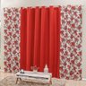 Cortina Floratta Floral Vermelho 02 Metros - 2