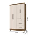 Ver imagem 4 de Guarda Roupas Solteiro 4 Portas 3 Gavetas Tokio Jequitibá / Off White