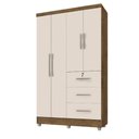 Ver mais imagens de Guarda Roupas Solteiro 4 Portas 3 Gavetas Tokio Jequitibá / Off White
