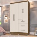 Ver imagem 1 de Guarda Roupas Solteiro 4 Portas 3 Gavetas Tokio Jequitibá / Off White