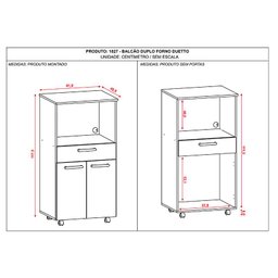 Balcão Multiuso Duetto Duplo Forno Branco Supremo - Kits Paraná - 3