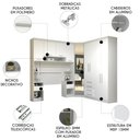 Ver imagem 2 de Guarda Roupa Solteiro Modulado Cp01 Taiga Branco L01 - Mpozenato