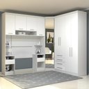 Ver imagem 1 de Guarda Roupa Solteiro Modulado Cp01 Taiga Branco L01 - Mpozenato