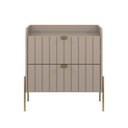 Ver imagem 3 de Mesa Lateral de Cabeceira para Cama Moriah 60cm Retro MDF Conect Dourado