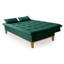 Ver imagem 3 de Sofá Cama Reclinável Casal 1,84m Island Suede Verde Premium