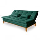 Ver imagem 4 de Sofá Cama Reclinável Casal 1,84m Island Suede Verde Premium