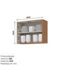 Ver imagem 3 de Armário Aéreo 02 Portas 80cm Venaly C585 Cinamomo - Henn