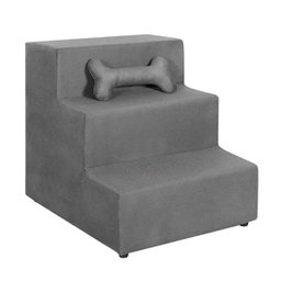 Escadinha Pet 3 Degraus Escada para Animais de Estimação Confortável:cinza - 1