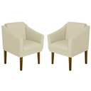 Ver imagem 1 de Kit 2 Poltronas Anubis Decorativa Sala Recepção Bege