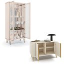 Ver imagem 6 de Conjunto Decorativo 1 Cristaleira e 1 Buffet Texas/bambino Off White G26 - Gran Belo
