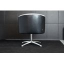 Ver imagem 2 de Poltrona Julia Giratoria Base Aluminio - Nobly Decor Cinza/Couro Preto
