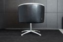 Ver imagem 2 de Poltrona Julia Giratoria Base Aluminio - Nobly Decor Cinza/Couro Preto