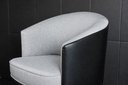 Ver imagem 5 de Poltrona Julia Giratoria Base Aluminio - Nobly Decor Cinza/Couro Preto