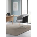 Ver imagem 6 de Poltrona Julia Giratoria Base Aluminio - Nobly Decor Cinza/Couro Preto