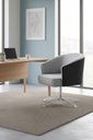 Ver imagem 6 de Poltrona Julia Giratoria Base Aluminio - Nobly Decor Cinza/Couro Preto