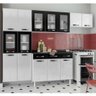 Cozinha Compacta Aço Rubi 5 Vidros 3pçs Branco Preto - 1