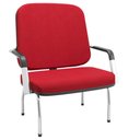 Ver imagem 1 de Cadeira de Escritório Recepção com Braço Fixa Cromada Magno P03 Crepe Vermelho - Lyam Decor