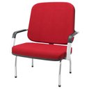 Ver imagem 5 de Cadeira de Escritório Recepção com Braço Fixa Cromada Magno P03 Crepe Vermelho - Lyam Decor