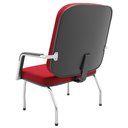 Ver imagem 6 de Cadeira de Escritório Recepção com Braço Fixa Cromada Magno P03 Crepe Vermelho - Lyam Decor