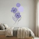 Ver imagem 1 de Adesivo Floral Boho Roxo Estilo Nórdico 88x150 Minimalista Abstrato