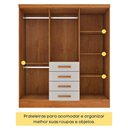 Ver imagem 3 de Guarda Roupa Casal 6 Portas 4 Gavetas Arizona S/ Espeho S/ Pés - Tcil Cinamomo/off White