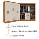 Ver imagem 5 de Guarda Roupa Casal 6 Portas 4 Gavetas Arizona S/ Espeho S/ Pés - Tcil Cinamomo/off White