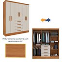 Ver imagem 7 de Guarda Roupa Casal 6 Portas 4 Gavetas Arizona S/ Espeho S/ Pés - Tcil Cinamomo/off White