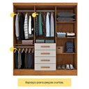 Ver imagem 2 de Guarda Roupa Casal 6 Portas 4 Gavetas Arizona S/ Espeho S/ Pés - Tcil Cinamomo/off White