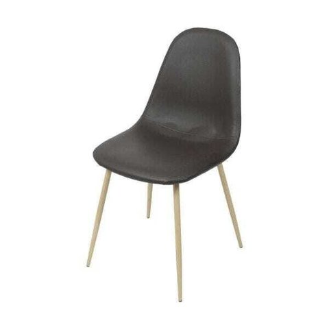 Cadeira Eames Tania Charla Base Metal Madeira - Marrom