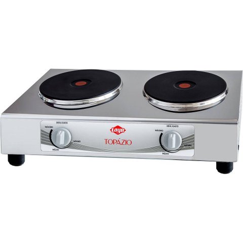 Fogão Elétrico Topázio 2 Bocas Inox 220v - Layr