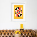 Ver imagem 1 de Quadro Gravura Bauhaus Colorida - 60x48cm:moldura Branca