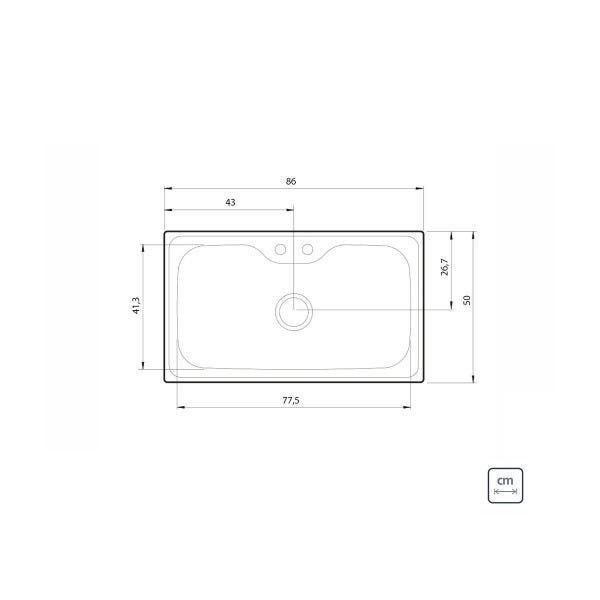 Cuba de Sobrepor Tramontina Morgana Maxi 78 FX em Aço Inox com Acabamento Acetinado com Válvula 86x5 - 4