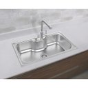 Ver imagem 2 de Cuba de Sobrepor Tramontina Morgana Maxi 78 Fx em Aço Inox com Acabamento Acetinado com Válvula 86x5