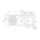 Ver imagem 2 de Pia de Apoio Tramontina Stratta 2C 34 FX DX em Aço Inox 120x50 cm com 2 Cubas