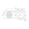 Pia de Apoio Tramontina Stratta 2C 34 FX DX em Aço Inox 120x50 cm com 2 Cubas - 2