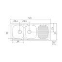 Ver imagem 2 de Pia de Apoio Tramontina Stratta 2C 34 R em Aço Inox 120 x 50 cm com 2 Cubas